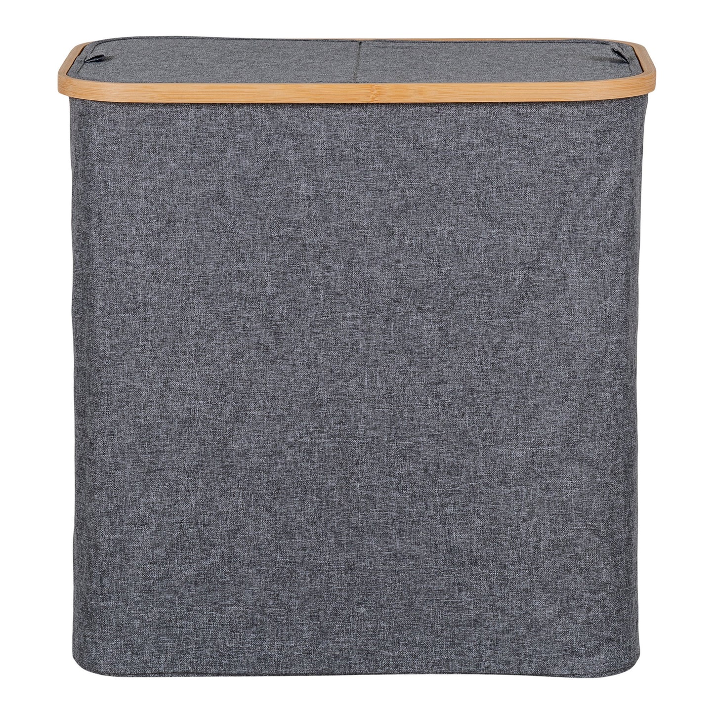 Cesto de Roupa Noto em Bambu e Têxtil, Cinzento-Escuro — 54 × 33 × 54 cm