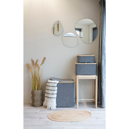 Cesto de Roupa Noto em Bambu e Têxtil, Cinzento-Escuro — 54 × 33 × 54 cm