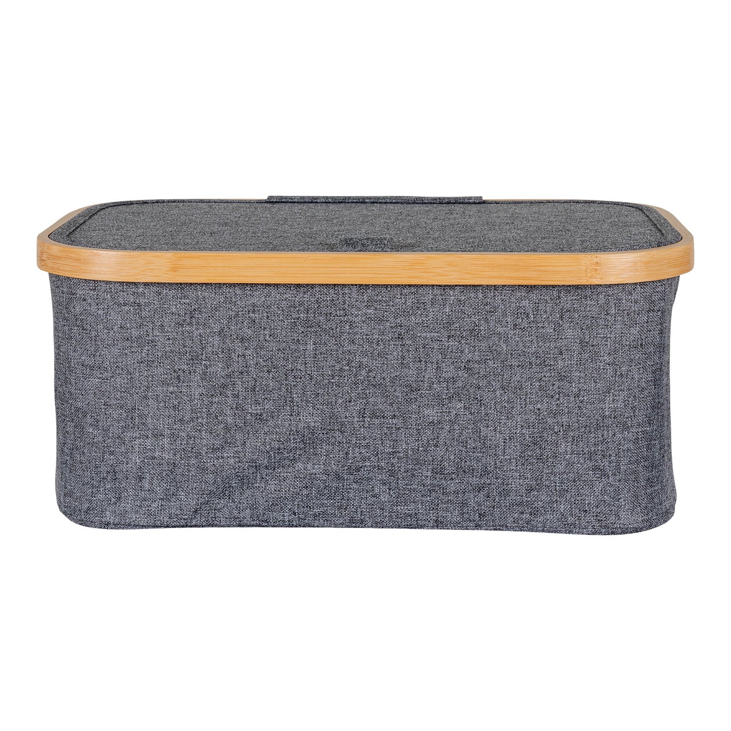 Cesto Noto em Bambu e Têxtil, Cinzento-Escuro — 38 × 26 × 16 cm