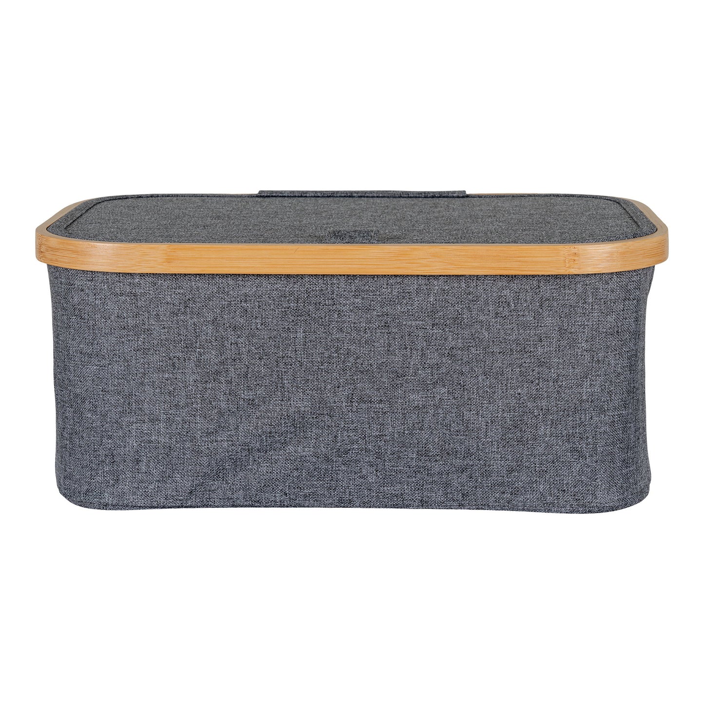 Cesto Noto em Bambu e Têxtil, Cinzento-Escuro — 38 × 26 × 16 cm
