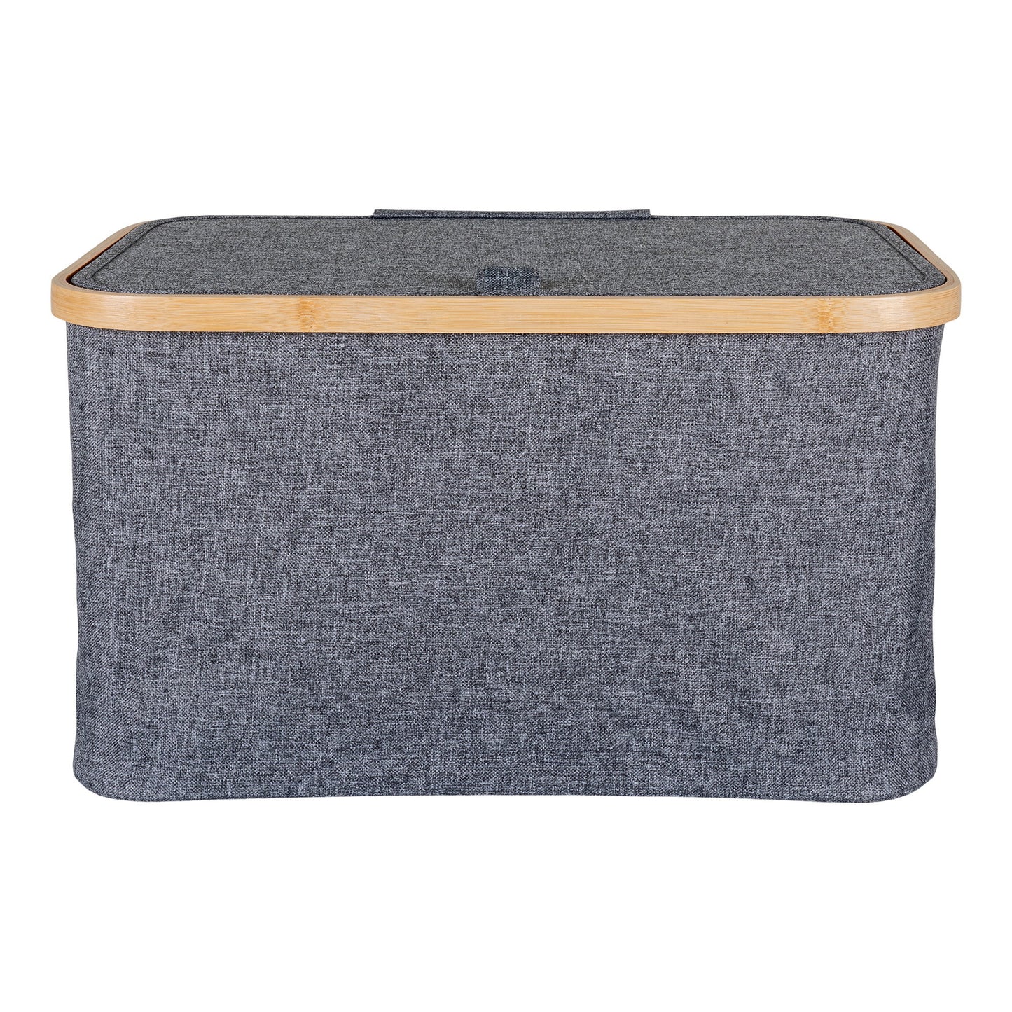 Cesto Noto em Bambu e Têxtil, Cinzento-Escuro — 45 × 30 × 25 cm