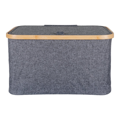 Cesto Noto em Bambu e Têxtil, Cinzento-Escuro — 45 × 30 × 25 cm