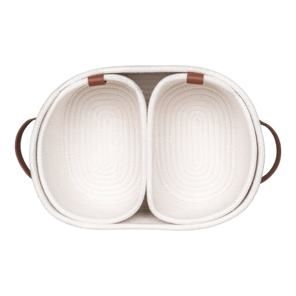 Conjunto de 3 Cestos Jarana em Algodão Branco