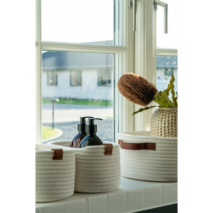 Conjunto de 3 Cestos Jarana em Algodão Branco