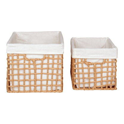 Conjunto de 2 Cestos Bustelo em Papel Entrançado, Natural