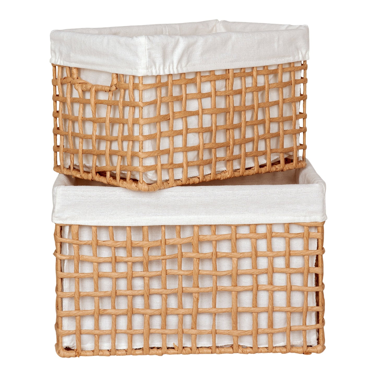 Conjunto de 2 Cestos Bustelo em Papel Entrançado, Natural