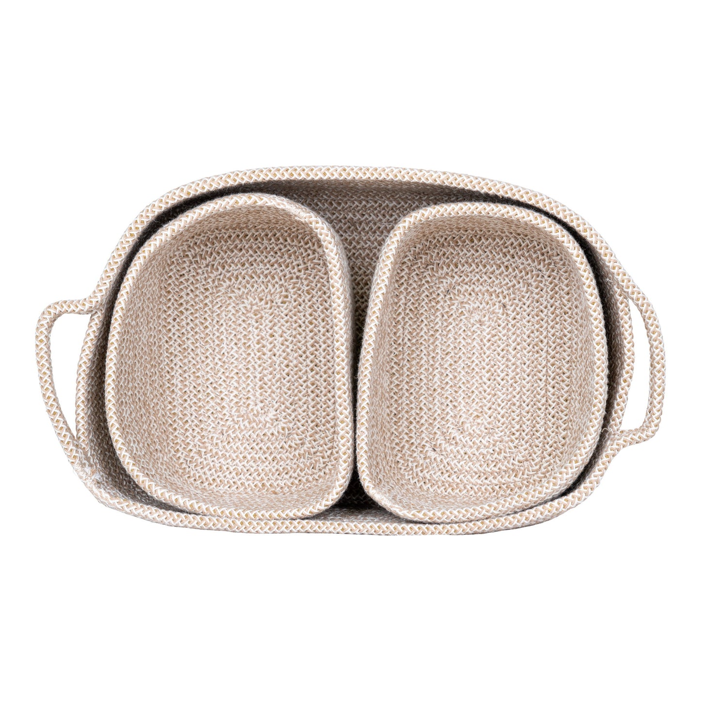 Conjunto de 3 Cestos Teixo em Algodão Bege