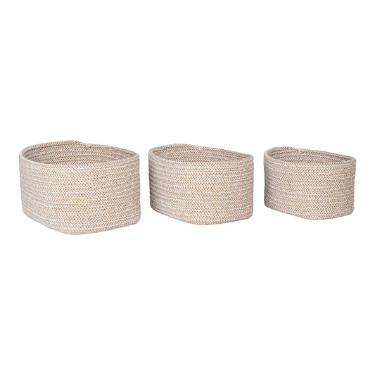 Set de 3 Cestas Cadima de Algodón Beige