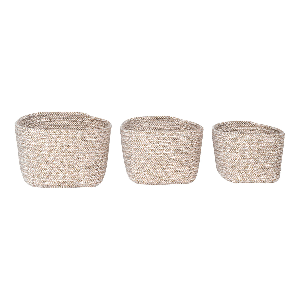 Set de 3 Cestas Cadima de Algodón Beige