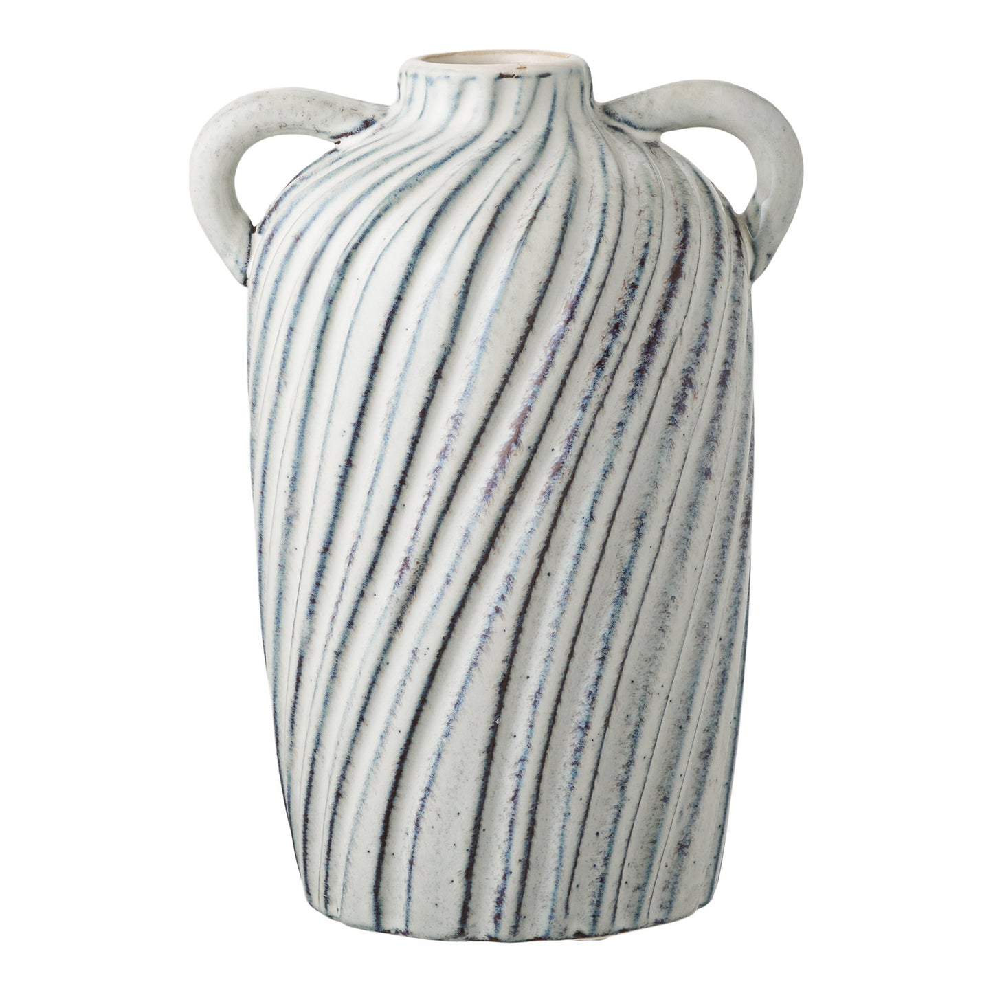 Vaso em Cerâmica Azul Vidrada — 15,5 × 22 cm
