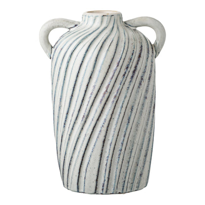 Vaso em Cerâmica Azul Vidrada — 15,5 × 22 cm