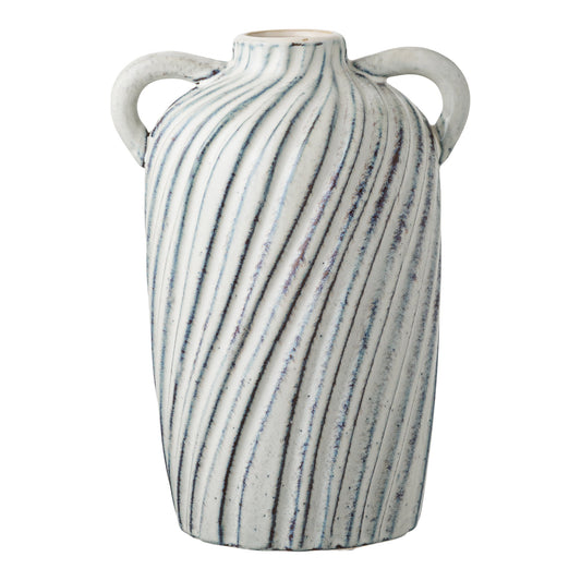 Vaso em Cerâmica Azul Vidrada — 15,5 × 22 cm