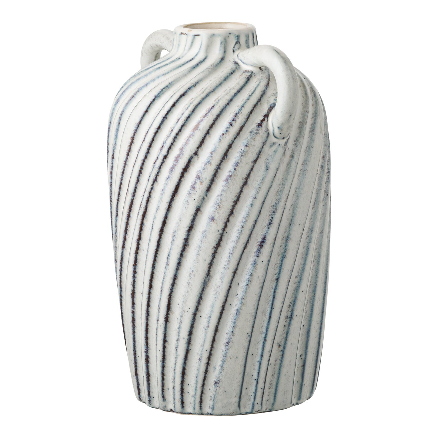 Vaso em Cerâmica Azul Vidrada — 15,5 × 22 cm