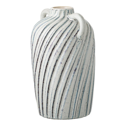Vaso em Cerâmica Azul Vidrada — 15,5 × 22 cm