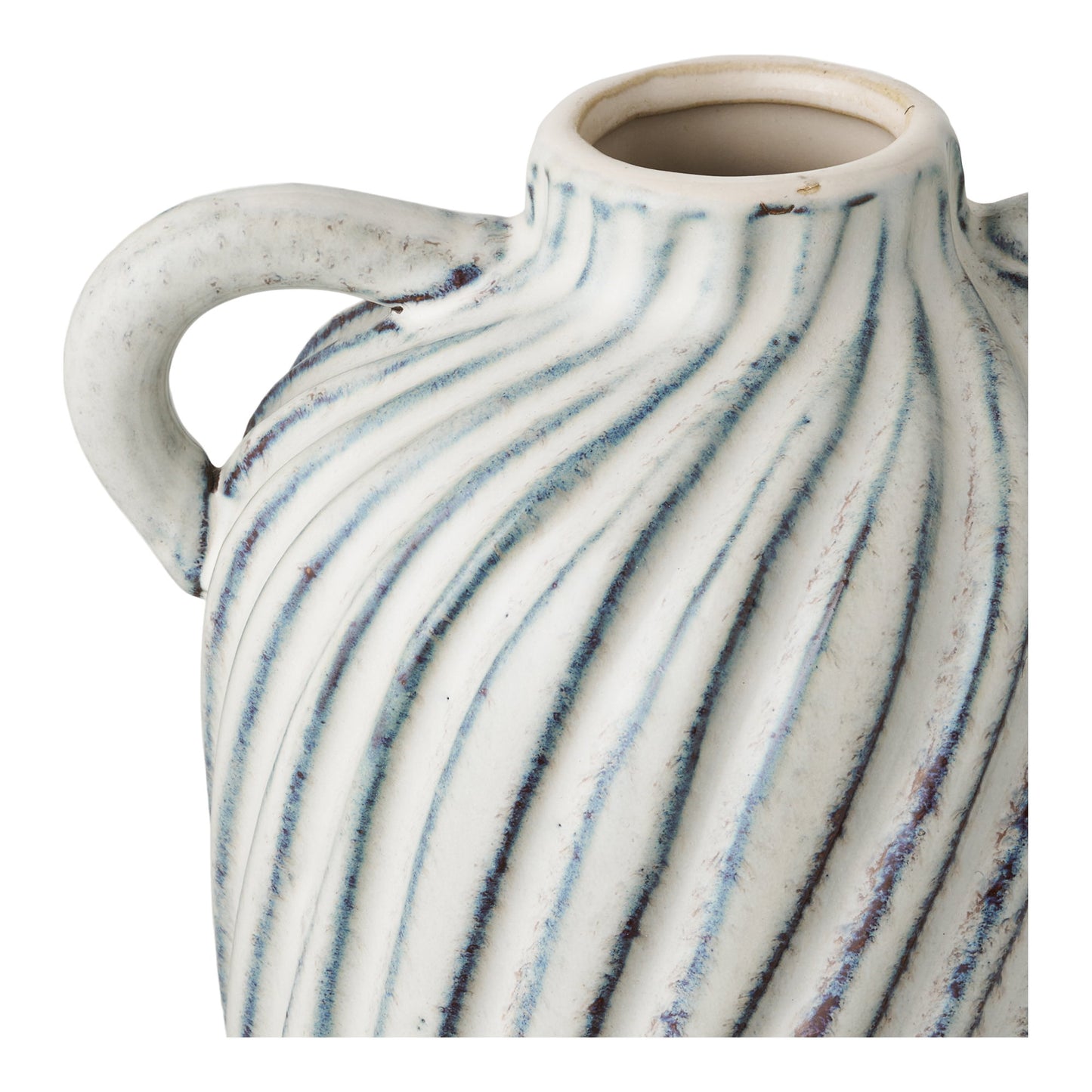 Vaso em Cerâmica Azul Vidrada — 15,5 × 22 cm
