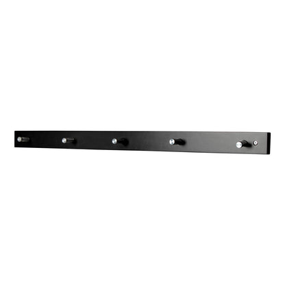 Padova Black Wooden Wall-Mounted Coat Rack with 5 Hooks — 70 cm