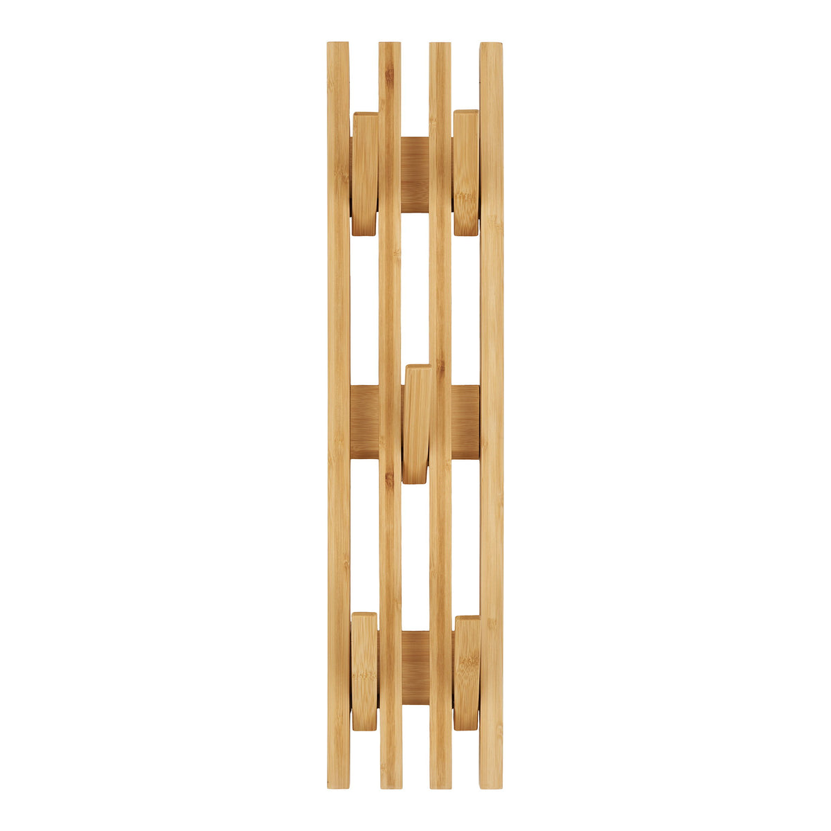 Ember Vertical Natural Bamboo Wall-Mounted Coat Rack — 14 × 60 cm