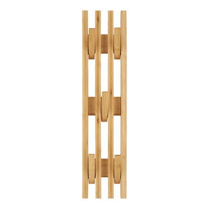 Ember Vertical Natural Bamboo Wall-Mounted Coat Rack — 14 × 60 cm