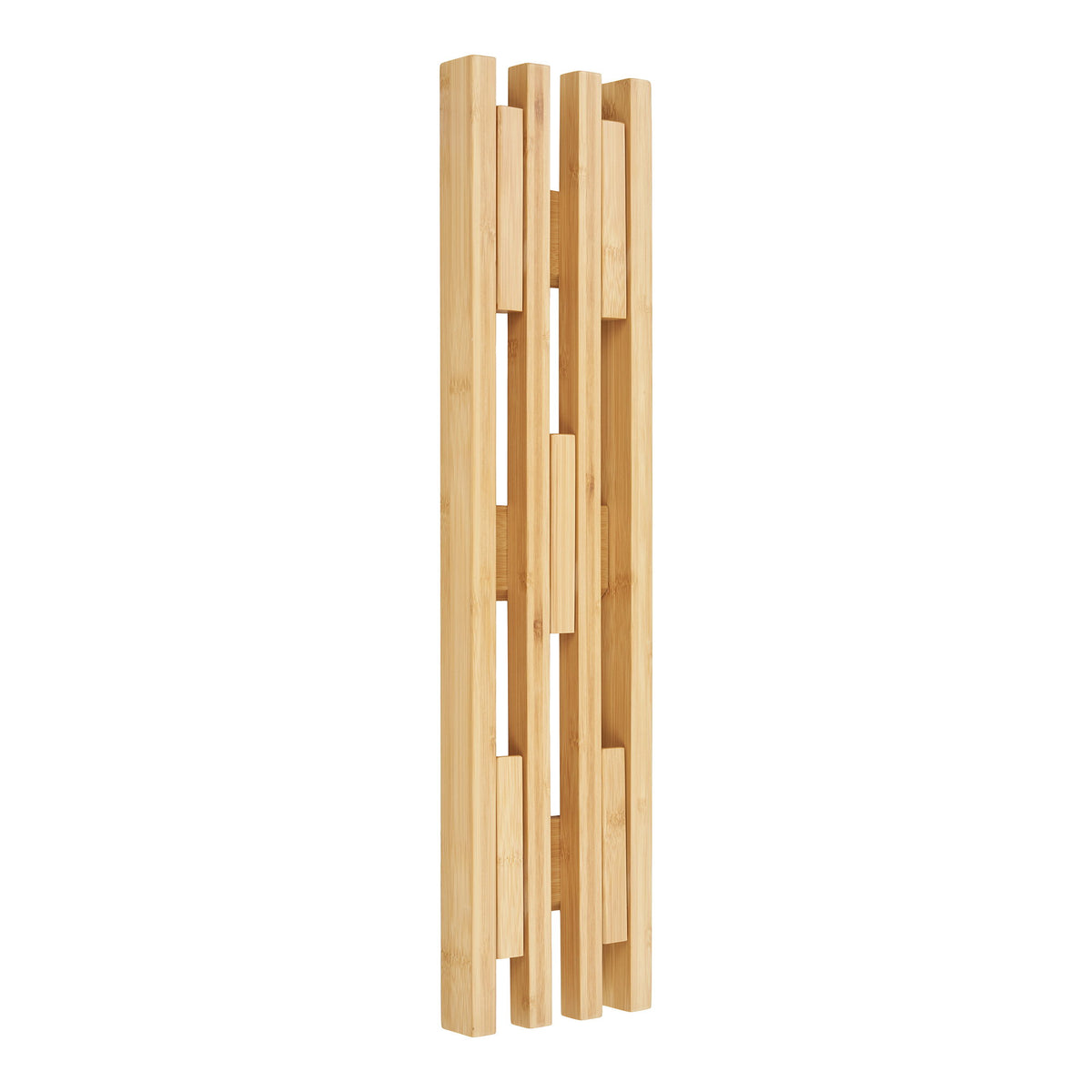 Ember Vertical Natural Bamboo Wall-Mounted Coat Rack — 14 × 60 cm
