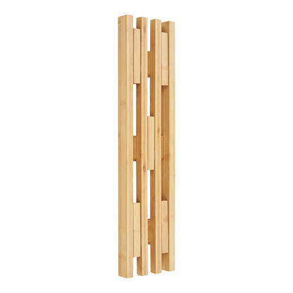 Ember Vertical Natural Bamboo Wall-Mounted Coat Rack — 14 × 60 cm