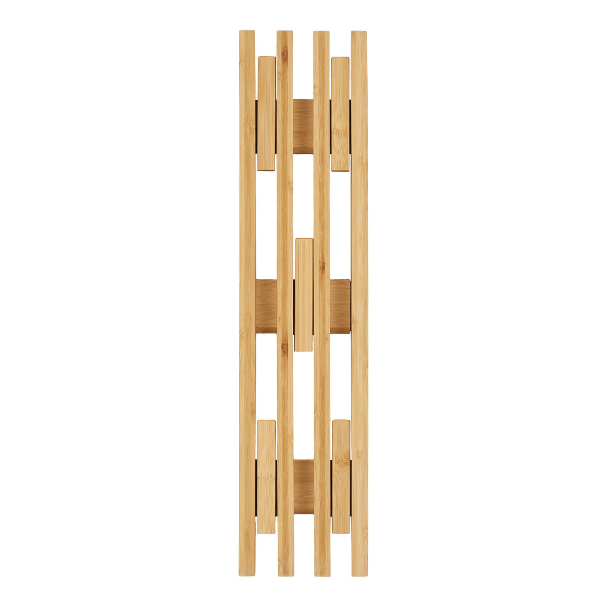 Ember Vertical Natural Bamboo Wall-Mounted Coat Rack — 14 × 60 cm