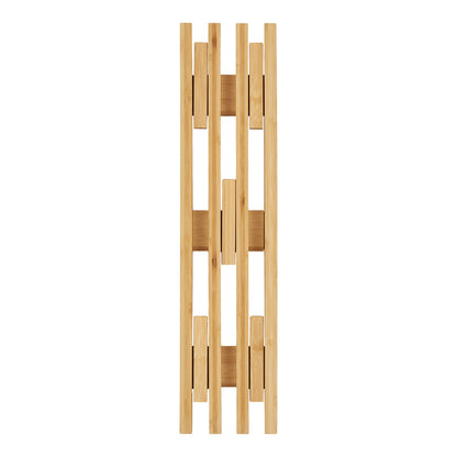 Ember Vertical Natural Bamboo Wall-Mounted Coat Rack — 14 × 60 cm