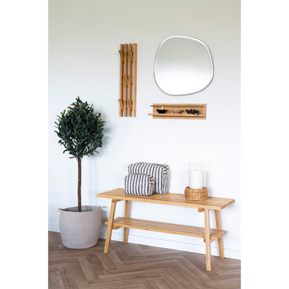 Ember Vertical Natural Bamboo Wall-Mounted Coat Rack — 14 × 60 cm