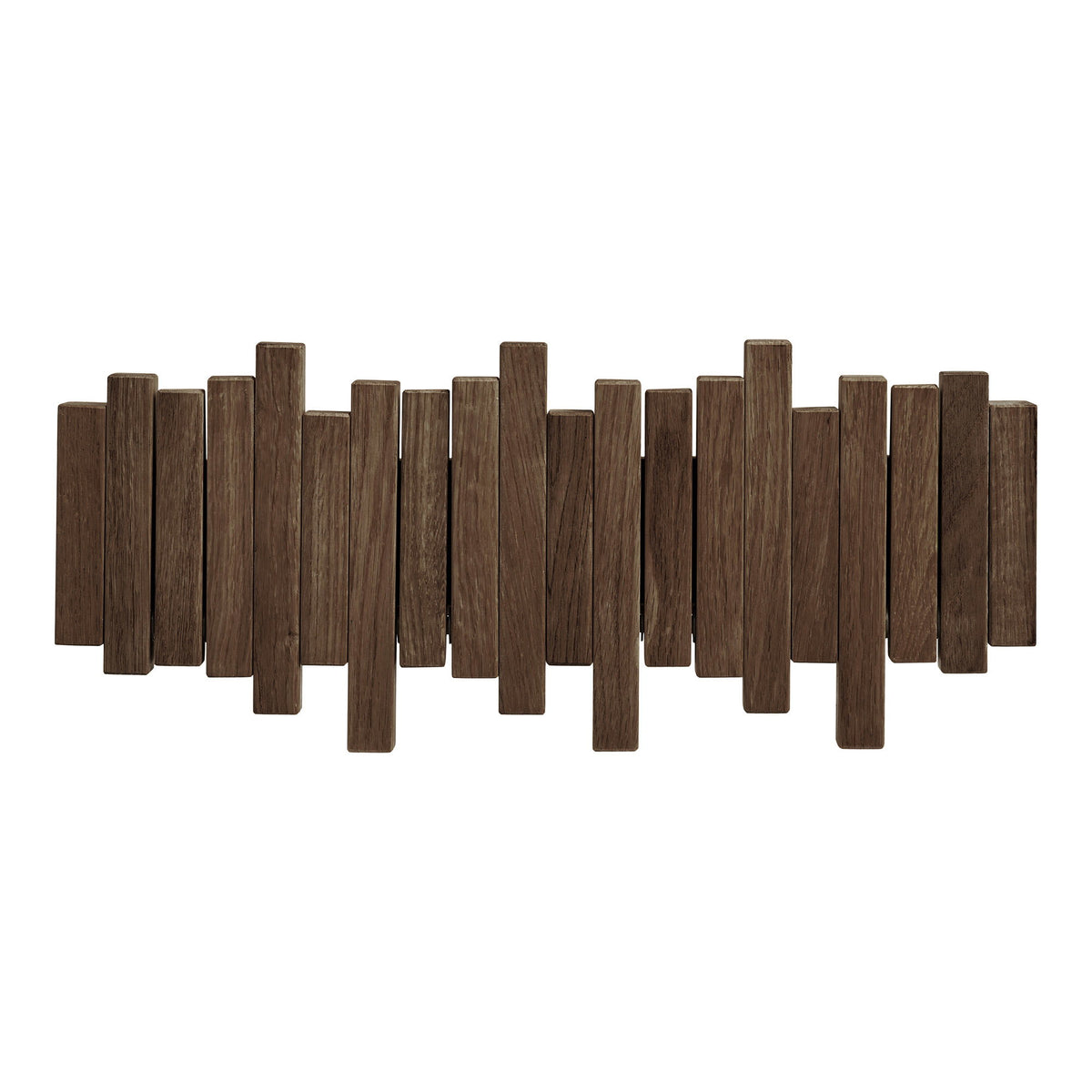 Perchero Caltra en Roble con Ganchos Abatibles, Marrón Oscuro — 40 × 18 cm