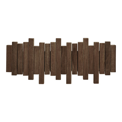 Perchero Caltra en Roble con Ganchos Abatibles, Marrón Oscuro — 40 × 18 cm
