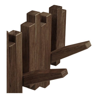 Perchero Caltra en Roble con Ganchos Abatibles, Marrón Oscuro — 40 × 18 cm