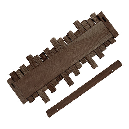 Perchero Caltra en Roble con Ganchos Abatibles, Marrón Oscuro — 40 × 18 cm