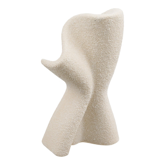 Escultura Decorativa em Cerâmica Branca Texturada — 13 × 6,5 × 23 cm