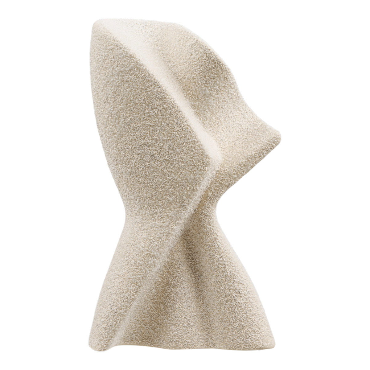 Escultura Decorativa em Cerâmica Branca Texturada — 13 × 6,5 × 23 cm