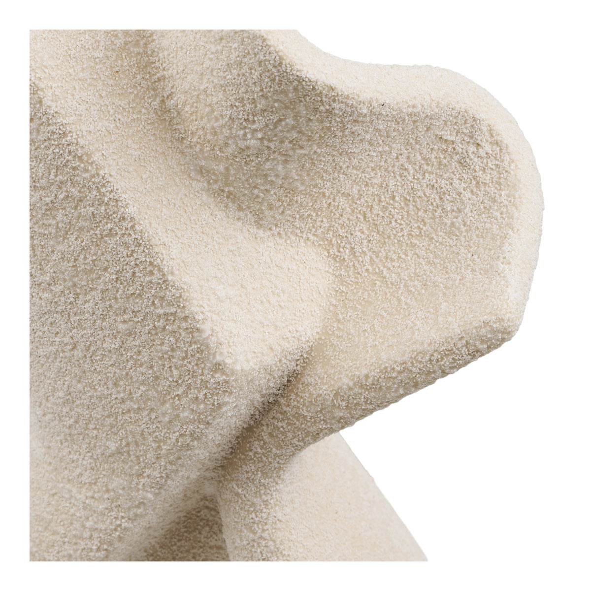 Escultura Decorativa em Cerâmica Branca Texturada — 13 × 6,5 × 23 cm