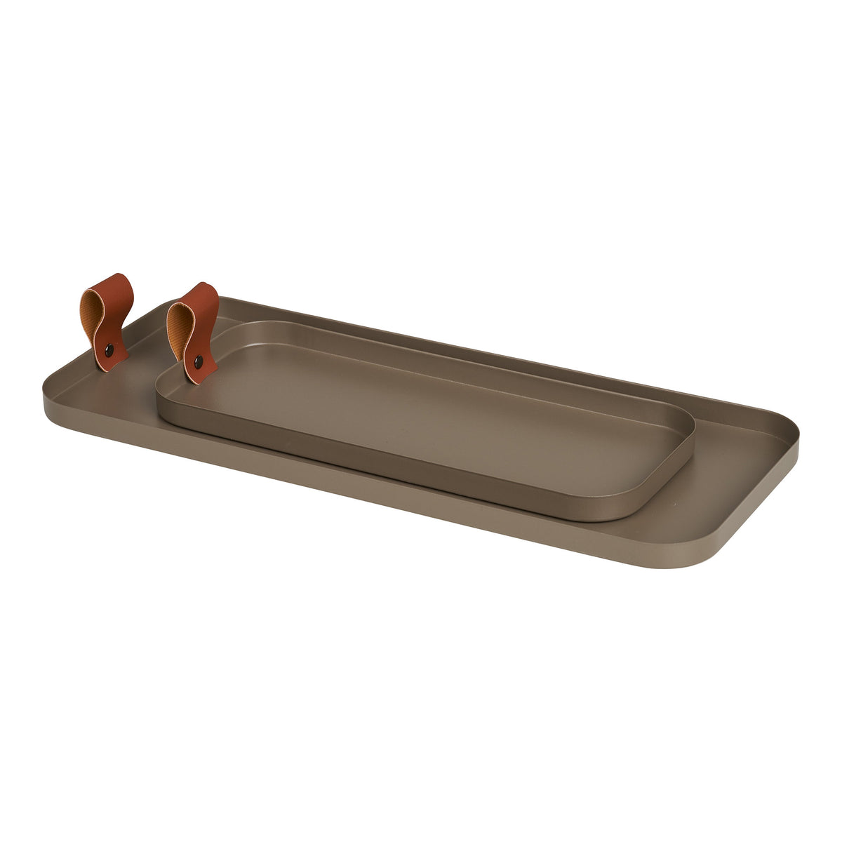 Conjunto de 2 Tabuleiros em Aço, Castanho