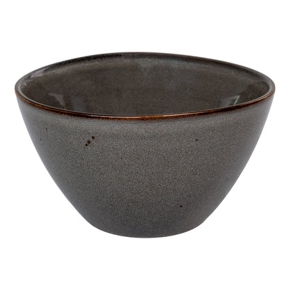 Set of 4 Selma Grey and Brown Stoneware Bowls — Ø 15 × 9 cm