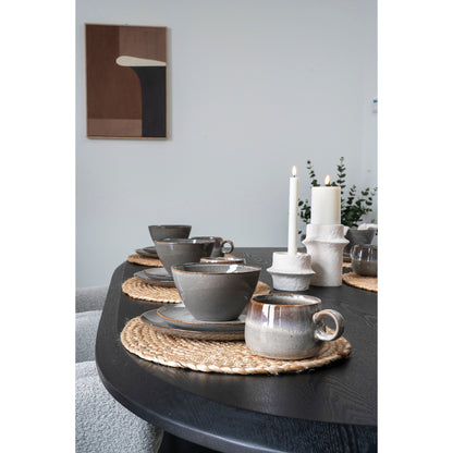 Set of 4 Selma Grey and Brown Stoneware Bowls — Ø 15 × 9 cm