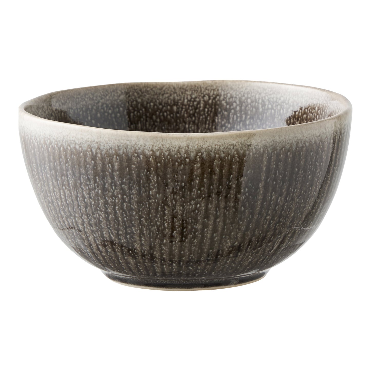 Set of 4 Grey Stoneware Viola Bowls — Ø 14.5 × 7.5 cm