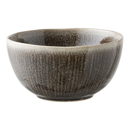 Set of 4 Grey Stoneware Viola Bowls — Ø 14.5 × 7.5 cm