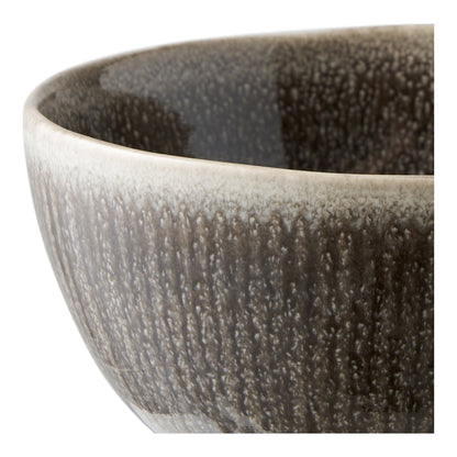 Set of 4 Grey Stoneware Viola Bowls — Ø 14.5 × 7.5 cm