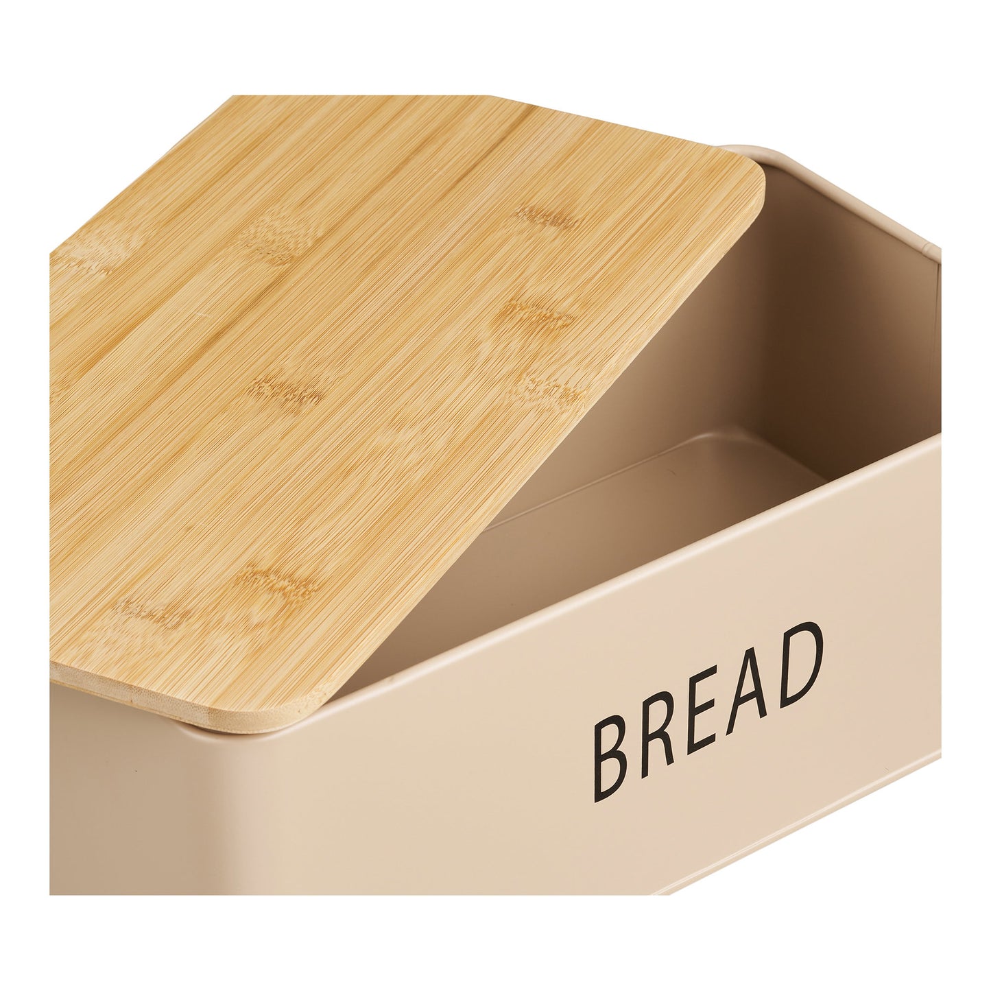 Tula Bread Box with 3 Metal and Bamboo Containers, Beige