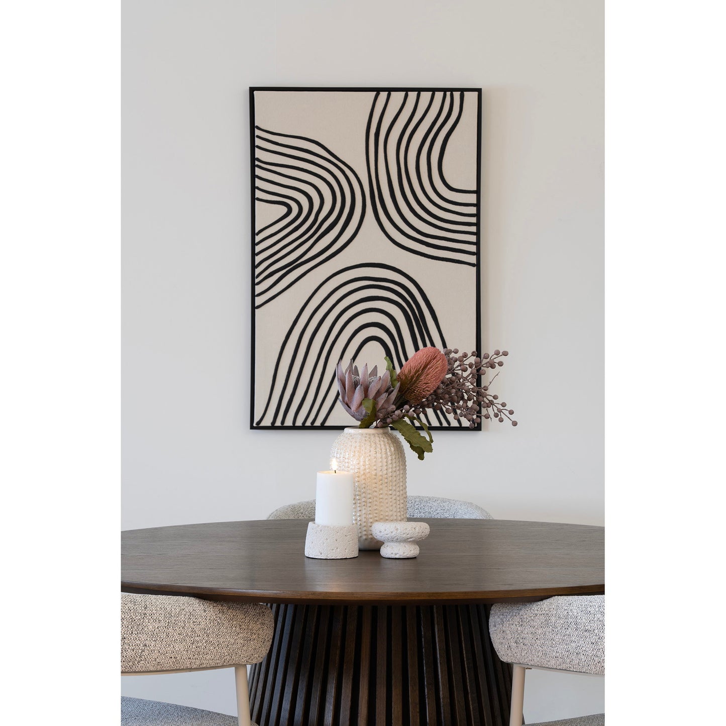Lipari Canvas Print No. 2, Black and Beige — 60 × 90 cm