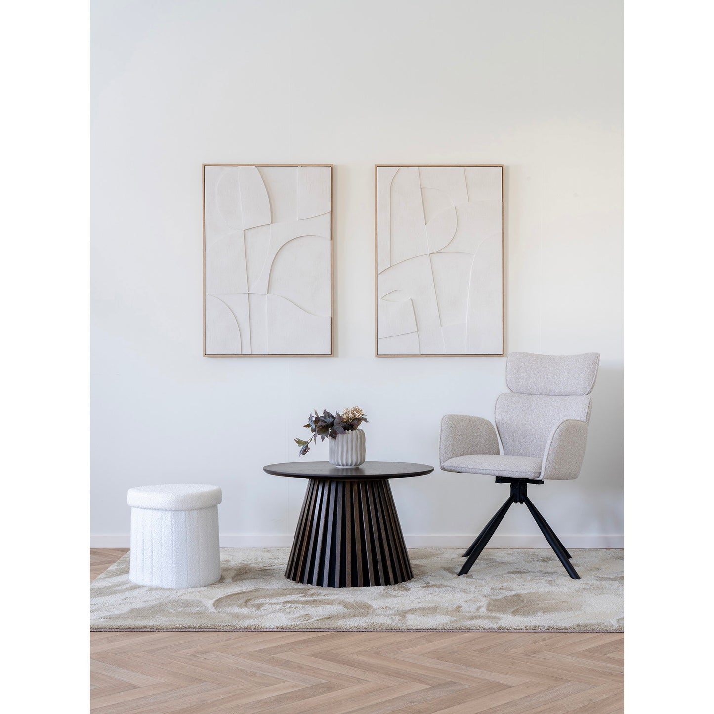 Decoração de Parede em Relevo Madeline N.º 1, Branco 60 × 90 cm