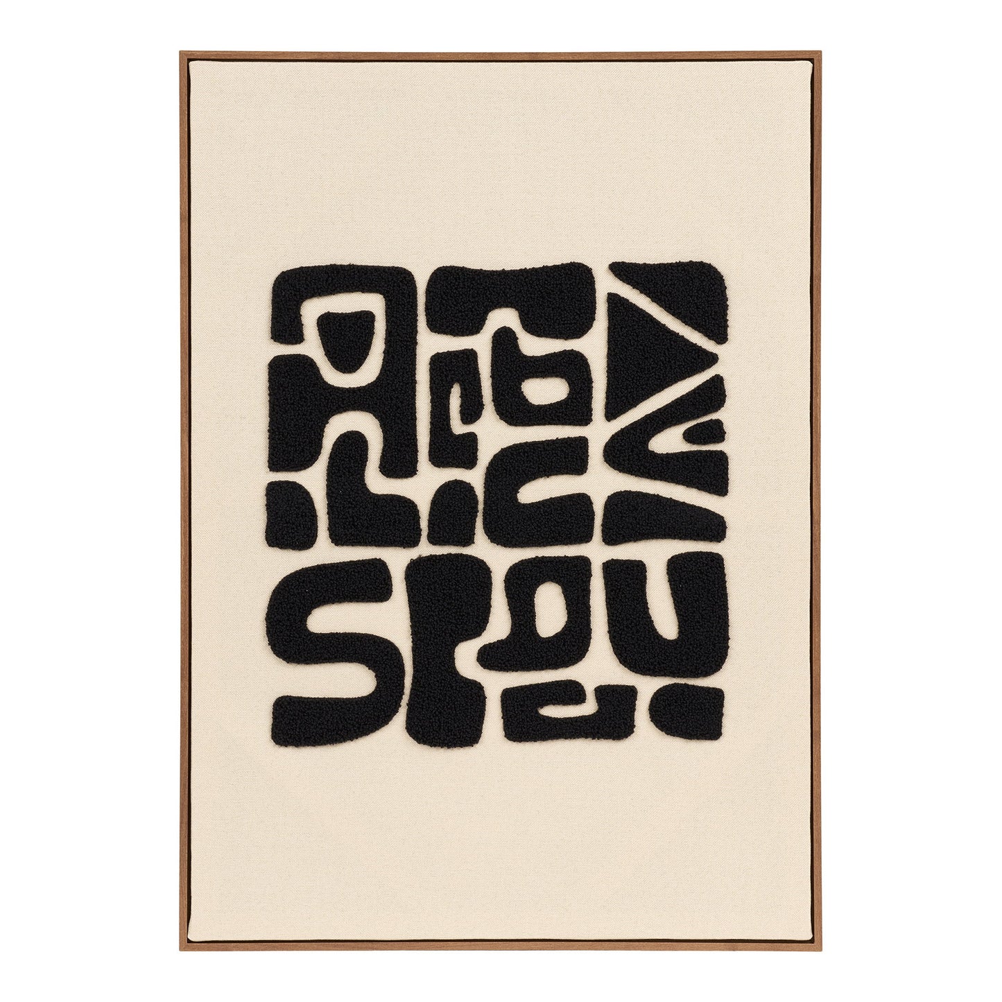 Decoração de Parede Tine com Tufos, Preto e Castanho — 50 × 70 cm
