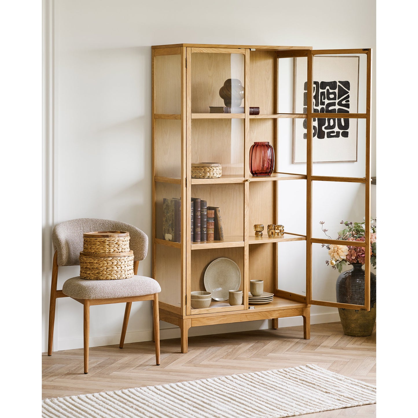 Decoração de Parede Tine com Tufos, Preto e Castanho — 50 × 70 cm