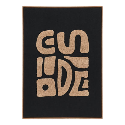 Decoração de Parede Tine com Tufos, Bege e Preto 50 × 70 cm