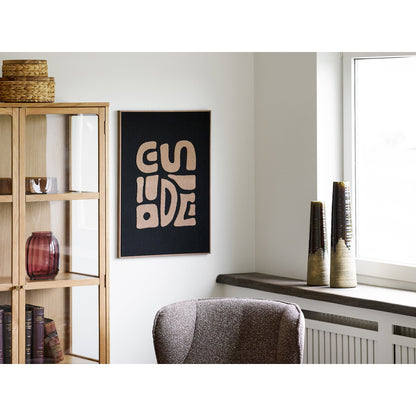 Decoração de Parede Tine com Tufos, Bege e Preto 50 × 70 cm