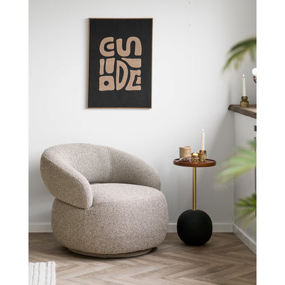 Decoração de Parede Tine com Tufos, Bege e Preto 50 × 70 cm