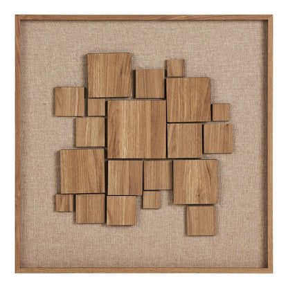 Decoração de Parede Gala em Relevo Castanho — 60 × 60 cm