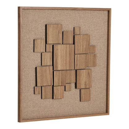 Decoração de Parede Gala em Relevo Castanho — 60 × 60 cm
